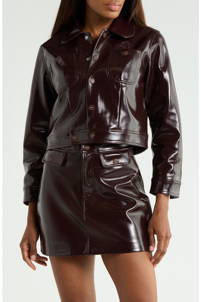 x Chloe Fineman The Wingman Faux Leather Jacket, Main, color, EMOTIONAL BAGGAGE