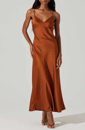 ASTR the Label Bonney Rhinestone Embelished Satin Maxi Dress
