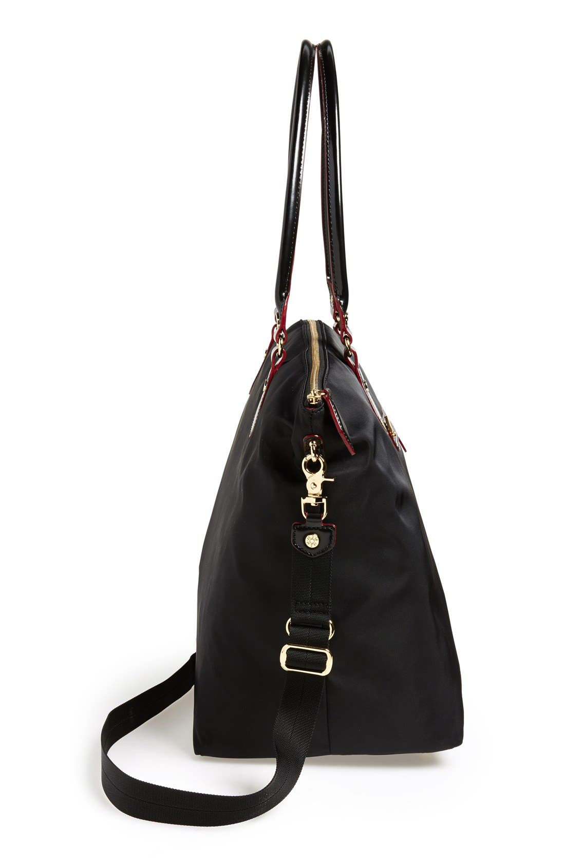 'Chelsea' Bedford Nylon Weekend Tote, Alternate, color, BLACK
