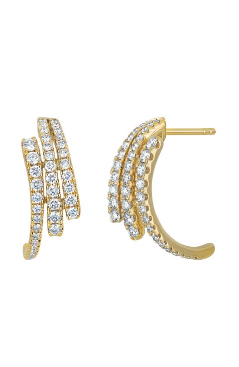 Diamond J-Hoop Earrings (Online Trunk Show)