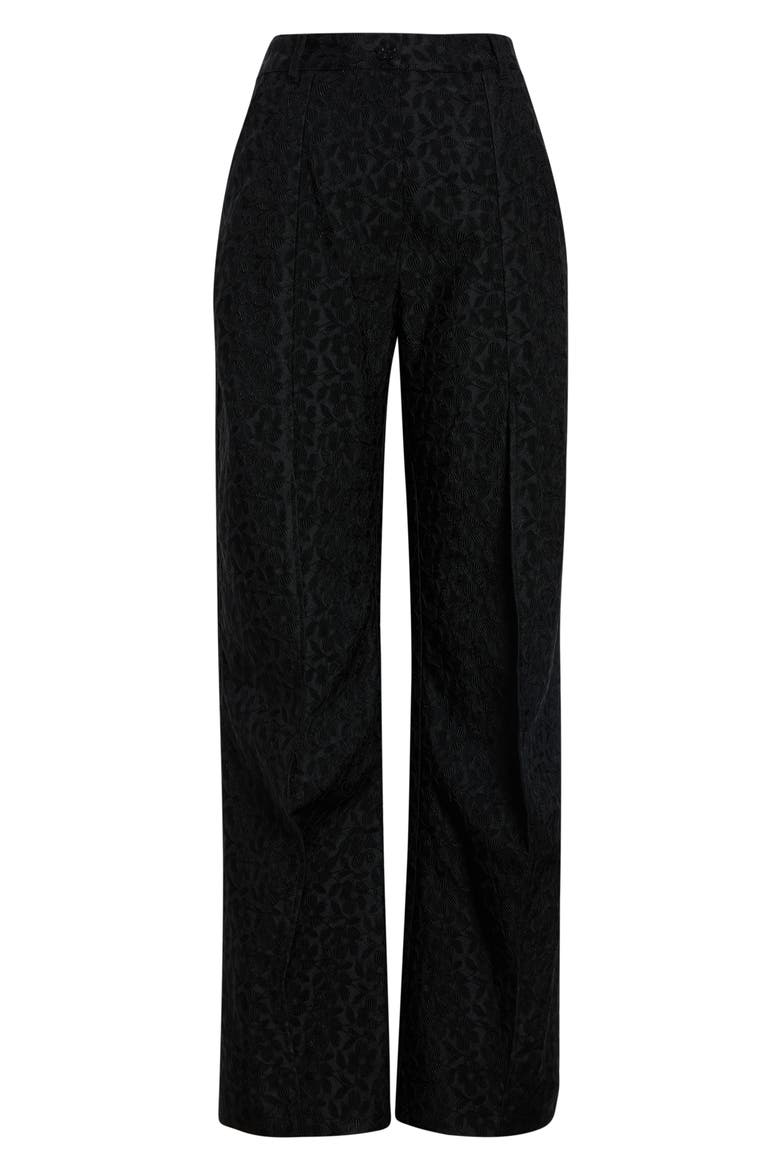 Darmela Begonia Jacquard Pants, Alternate, color, BLACK