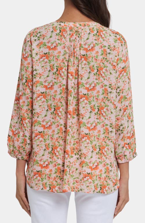 Nydj Pintuck Blouse In Orange