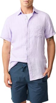 Rodd & Gunn Palm Beach Sports Fit Short Sleeve Linen Button-Up Shirt