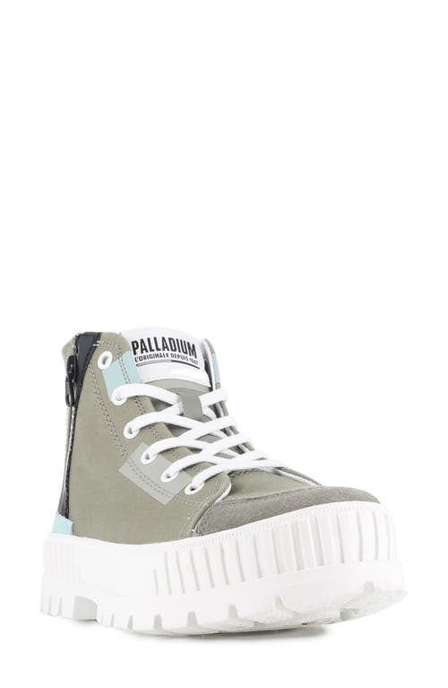 Palladium Pallashock Backzip 2 High Top Sneaker In Vetiver
