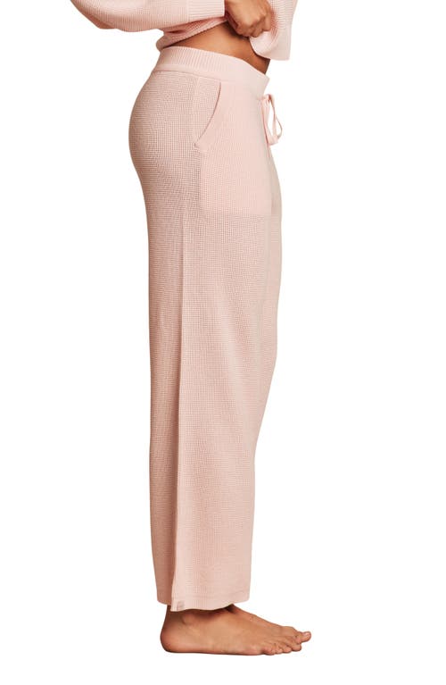Barefoot Dreams Waffle Knit Drawstring Pants In Bella Pink