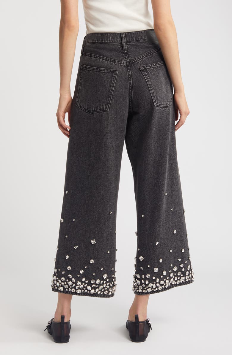 rag & bone Featherweight Andi Rhinestone High Waist Ankle Wide Leg Jeans, Alternate, color, Angwthjwl