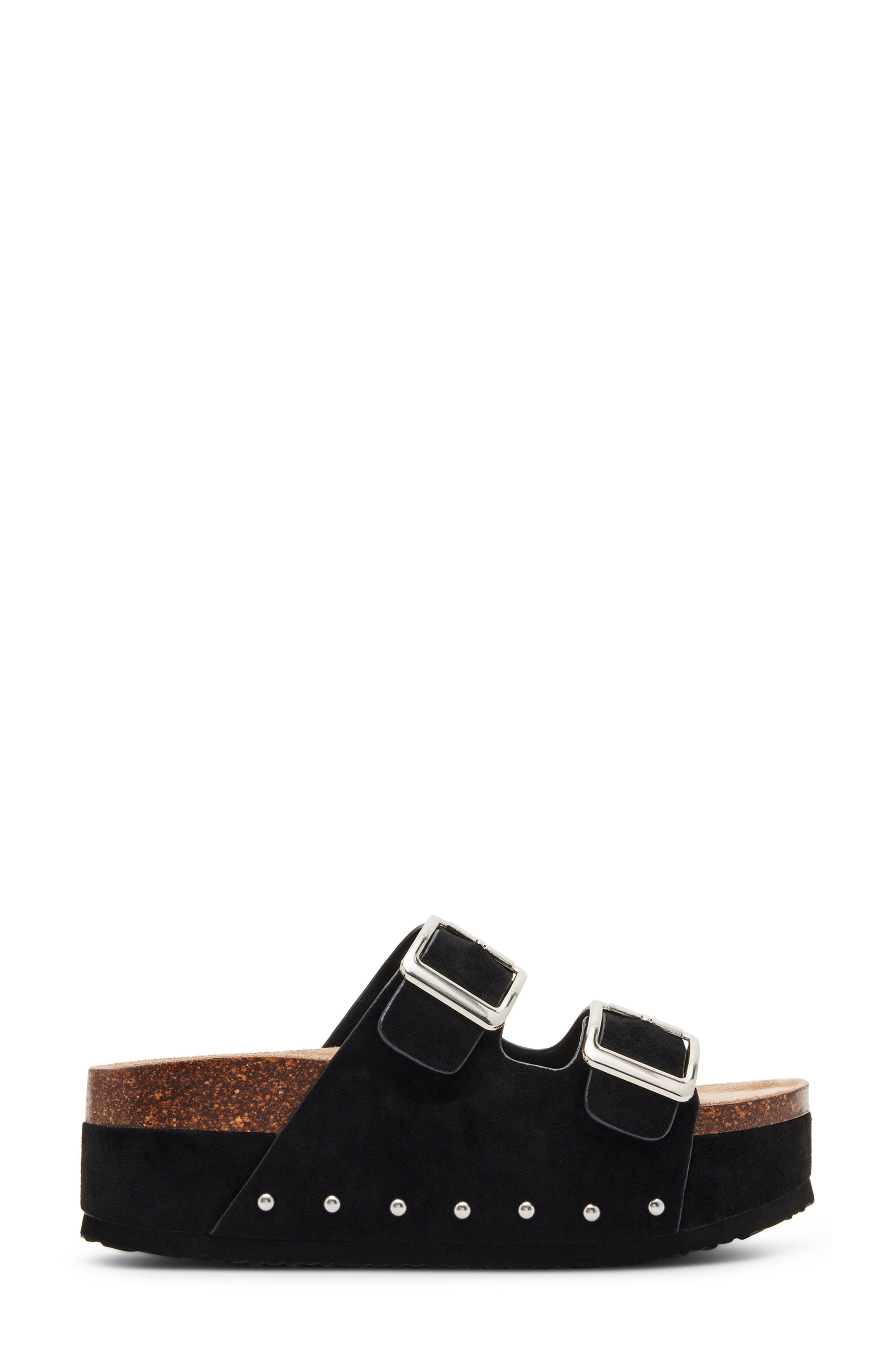 Madden Girl Babess Slide Sandal, Alternate, color, Black Fab