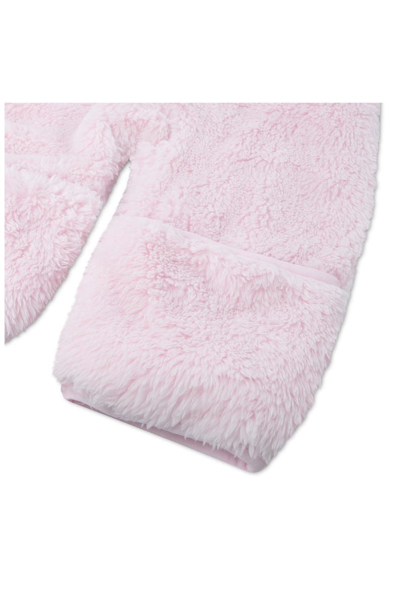Hooded Fleece Bunting, Alternate, color, PINK FOAM