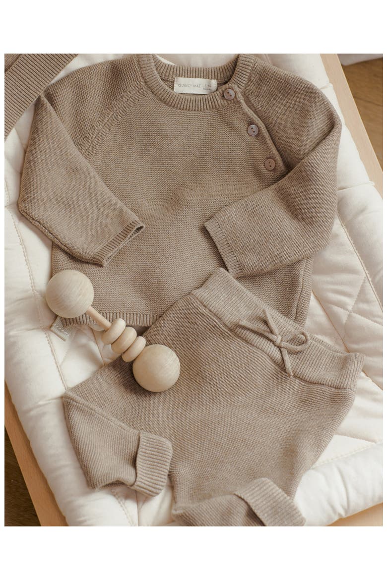 Kids' Bailey Heathered Organic Cotton Knit Sweater, Alternate, color, MOCHA