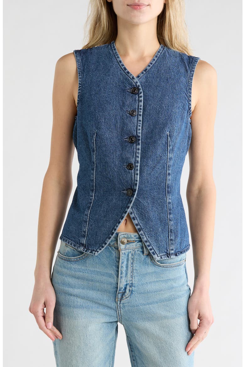 Denim Vest, Main, color, SAVANNAH