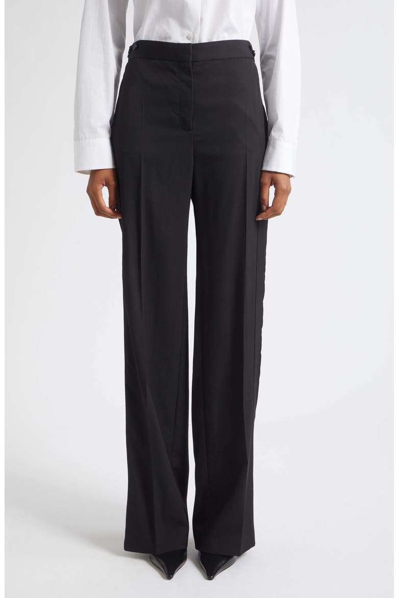 Slim Fit Wool Tuxedo Pants, Main, color, BLACK