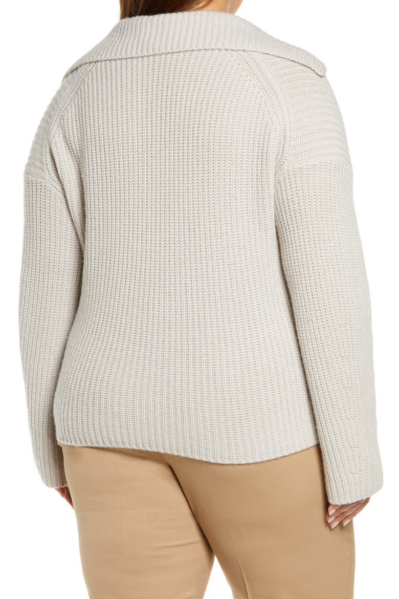 Collared Wool & Cashmere Sweater, Alternate, color, STERLING