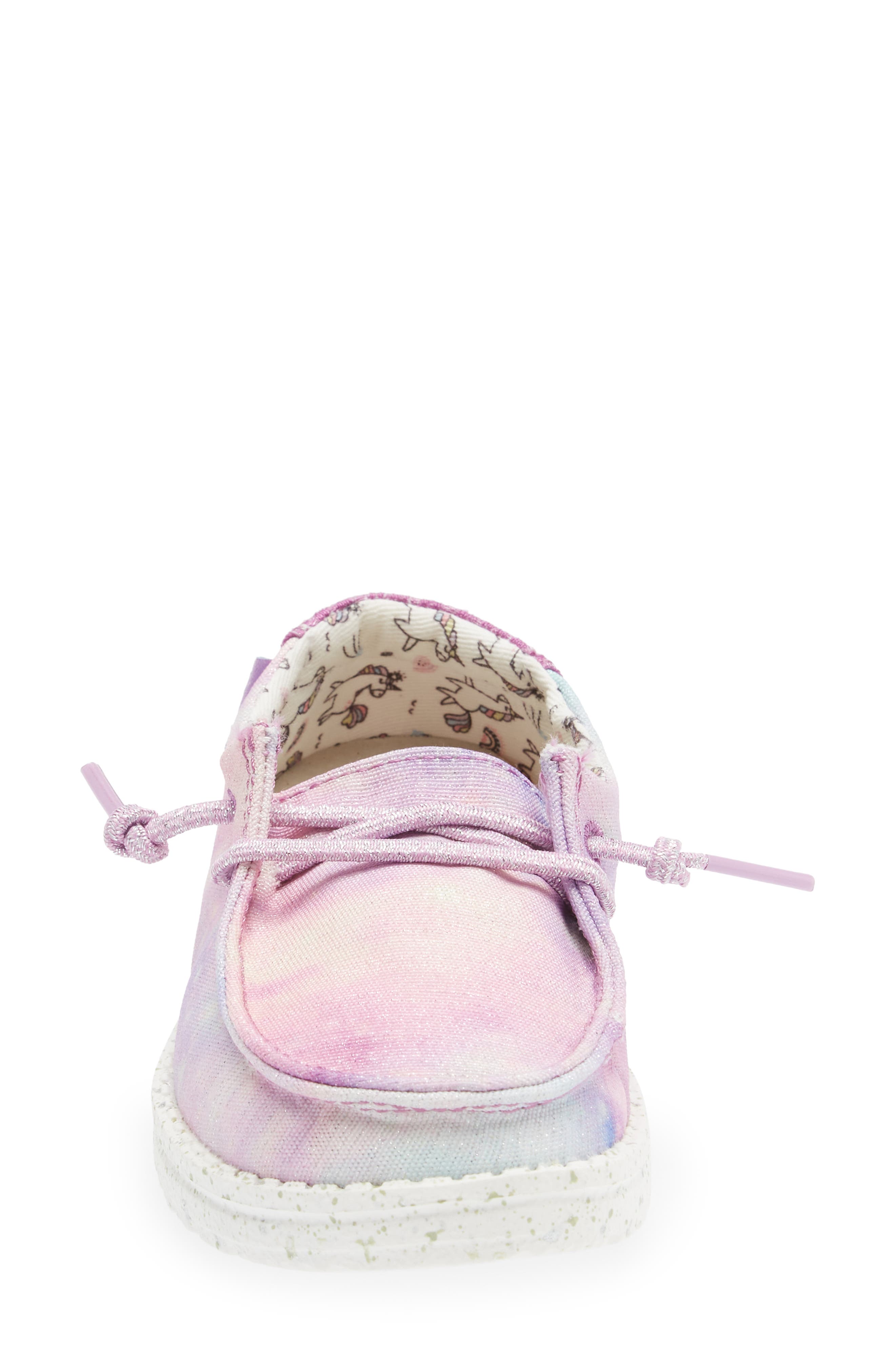 Hey Dude Kids' Wally Unicorn Dream Moc Toe Sneaker, Alternate, color, 