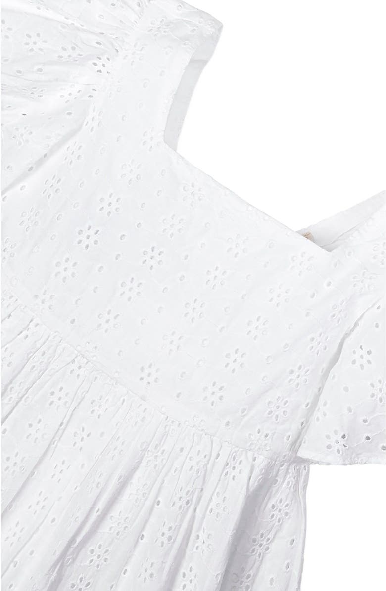 Hope & Henry Girls' Organic Flutter Sleeve Eyelet Dress, Toddler, Alternate, color,