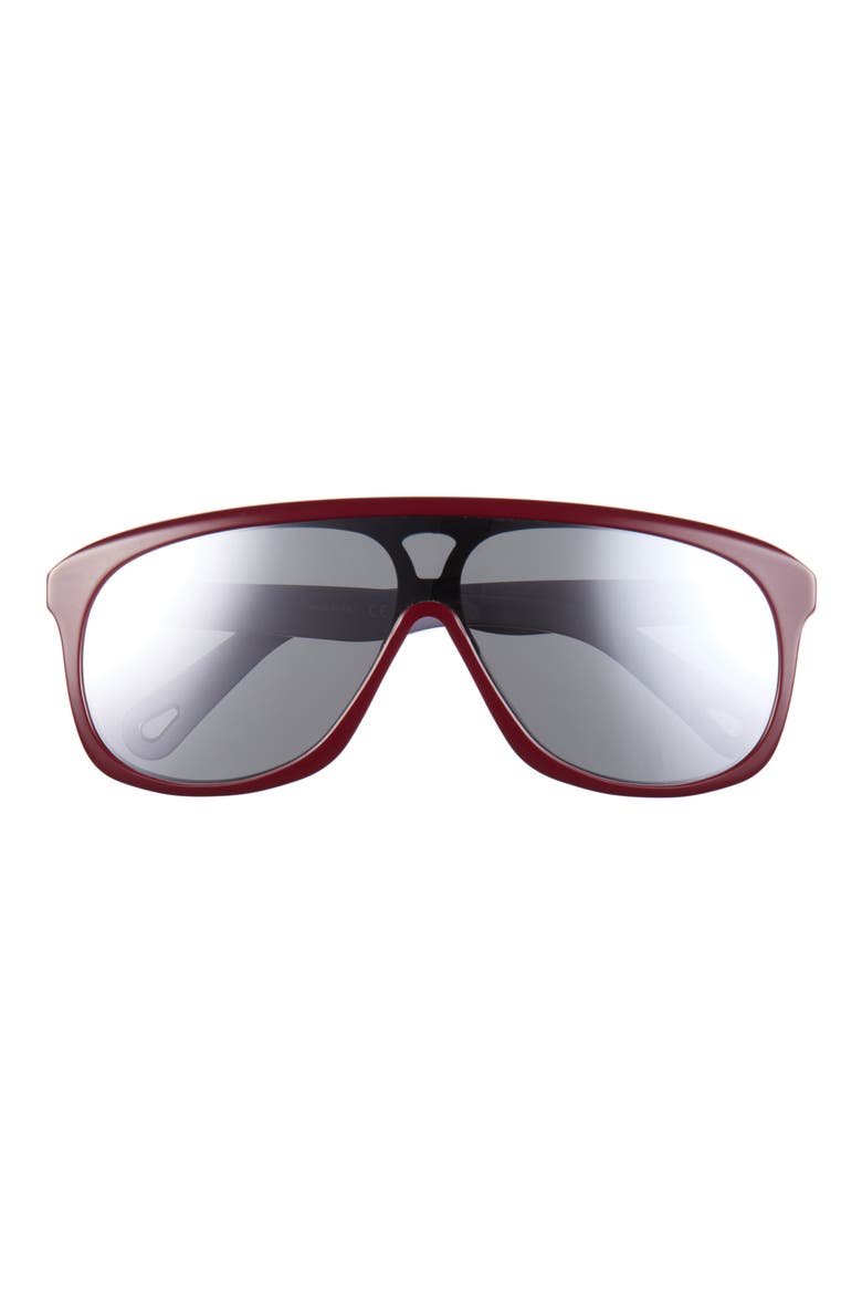 CH0212S Square Aviator Sunglasses, Main, color, BURGUNDY BURGUNDY SILVER