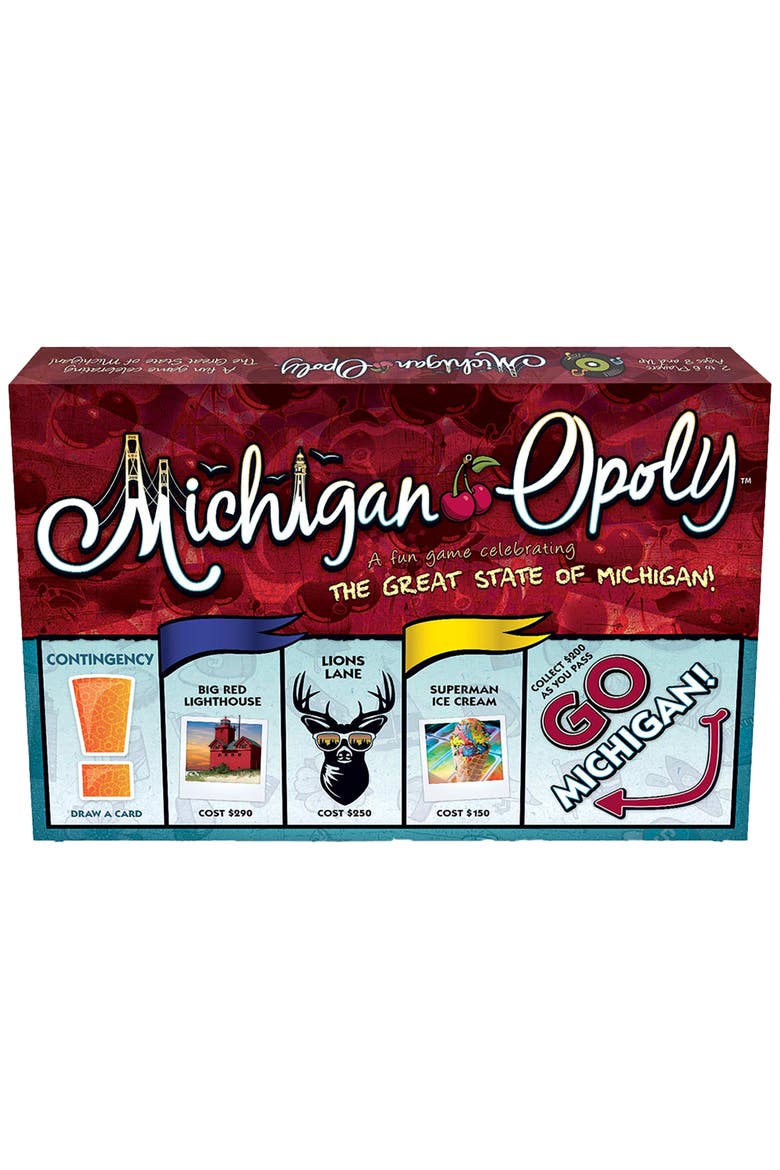 Michigan Opoly Board Game, Main, color, Multicolored