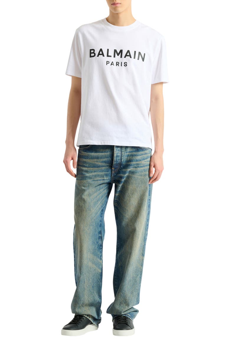 Printed cotton T-shirt, Main, color, white