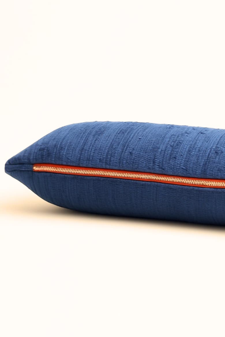Chindi Pillow Cover, Alternate, color, Marine