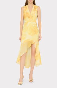 Milly Nanci Camellia High-Low Midi Dress