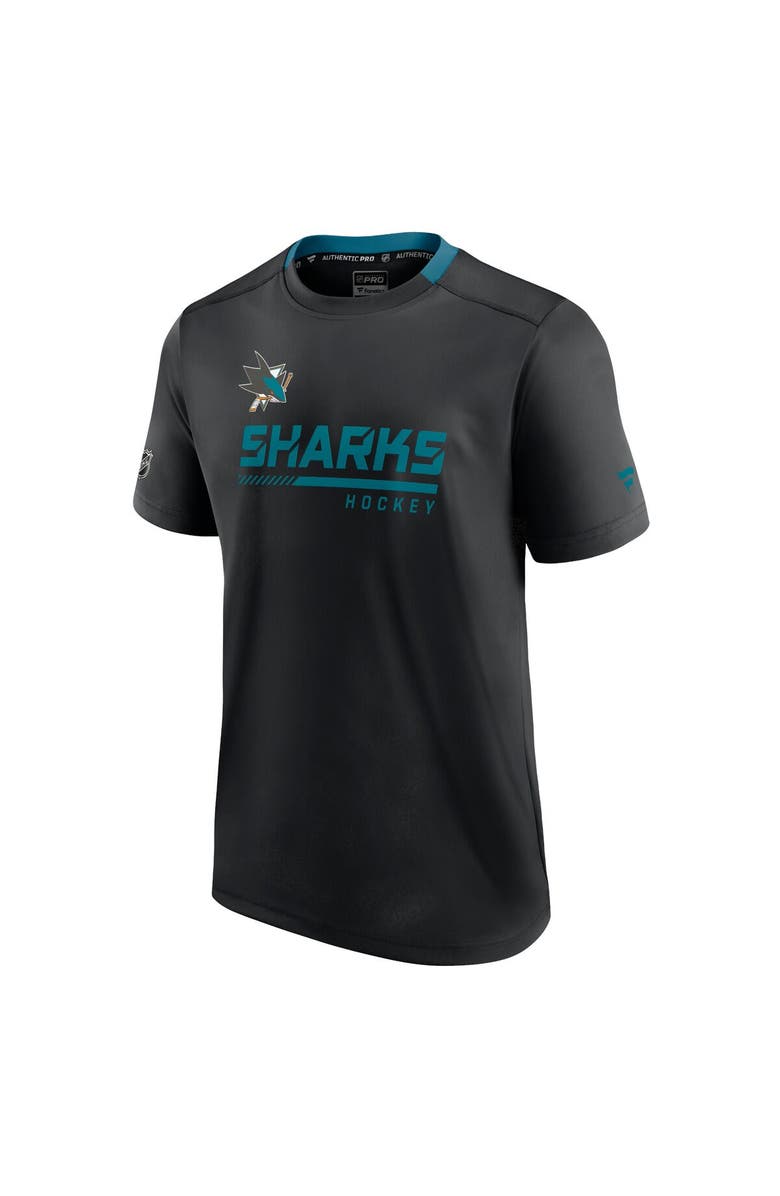 FANATICS Men's Fanatics Branded Black San Jose Sharks Authentic Pro Locker Room T-Shirt, Alternate, color,