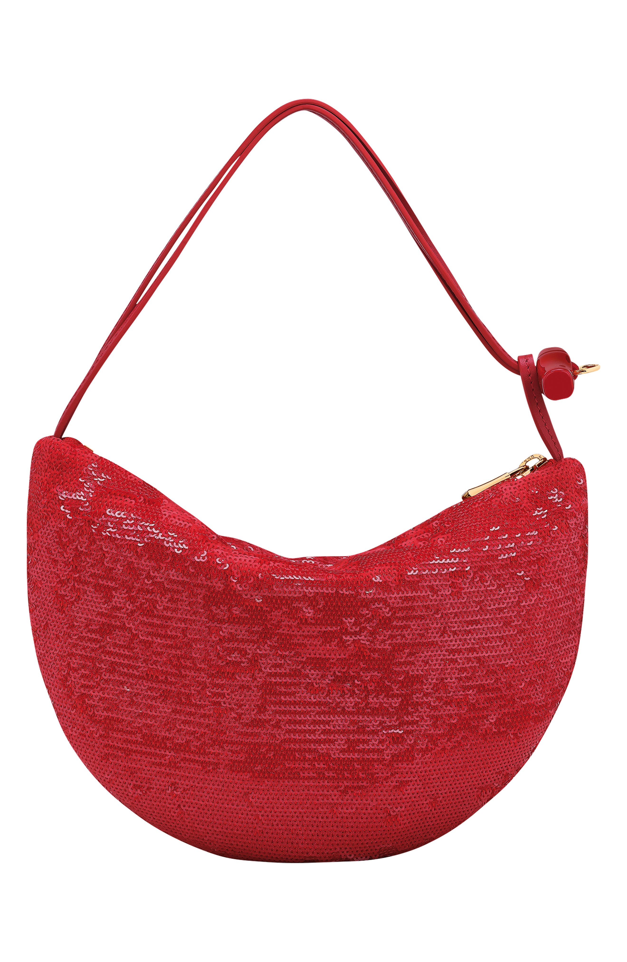 Longchamp Le Roseau Sparkling Wristlet Clutch, Alternate, color, Red