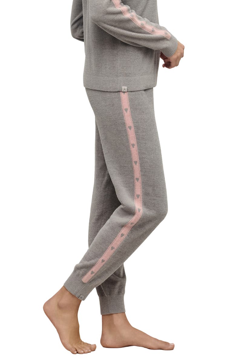 Barefoot Dreams<sup>®</sup> CozyChic<sup>®</sup> Ultra Lite<sup>®</sup> Heart Stripe Joggers, Alternate, color, Dove Gray-Pink Sand