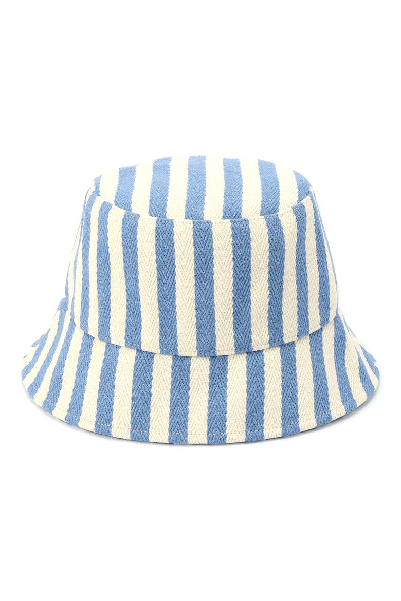 Striped Chevron Button Hat, Alternate, color, PERIWINKLE BLUE