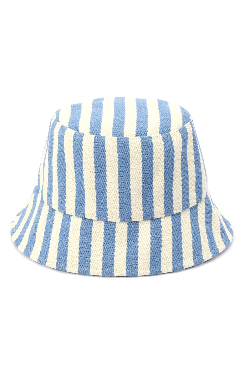 Kurt Geiger London Striped Chevron Button Hat, Alternate, color, Periwinkle Blue