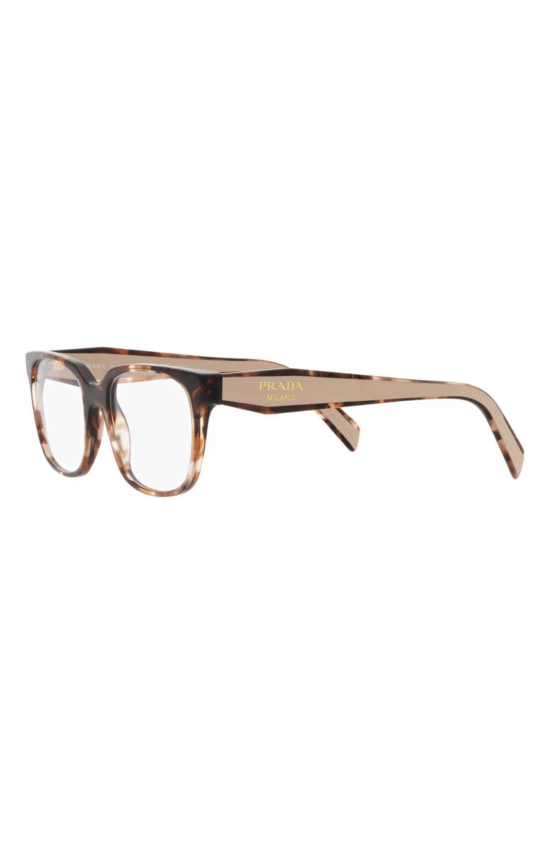 Prada 54mm Rectangular Optical Glasses, Alternate, color, Caramel