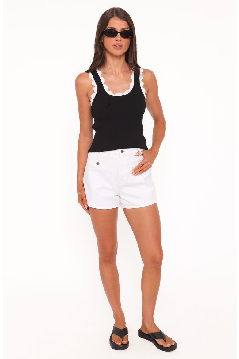 Johnson Scalloped Trim Tank, Alternate, color, BLACK WHITE