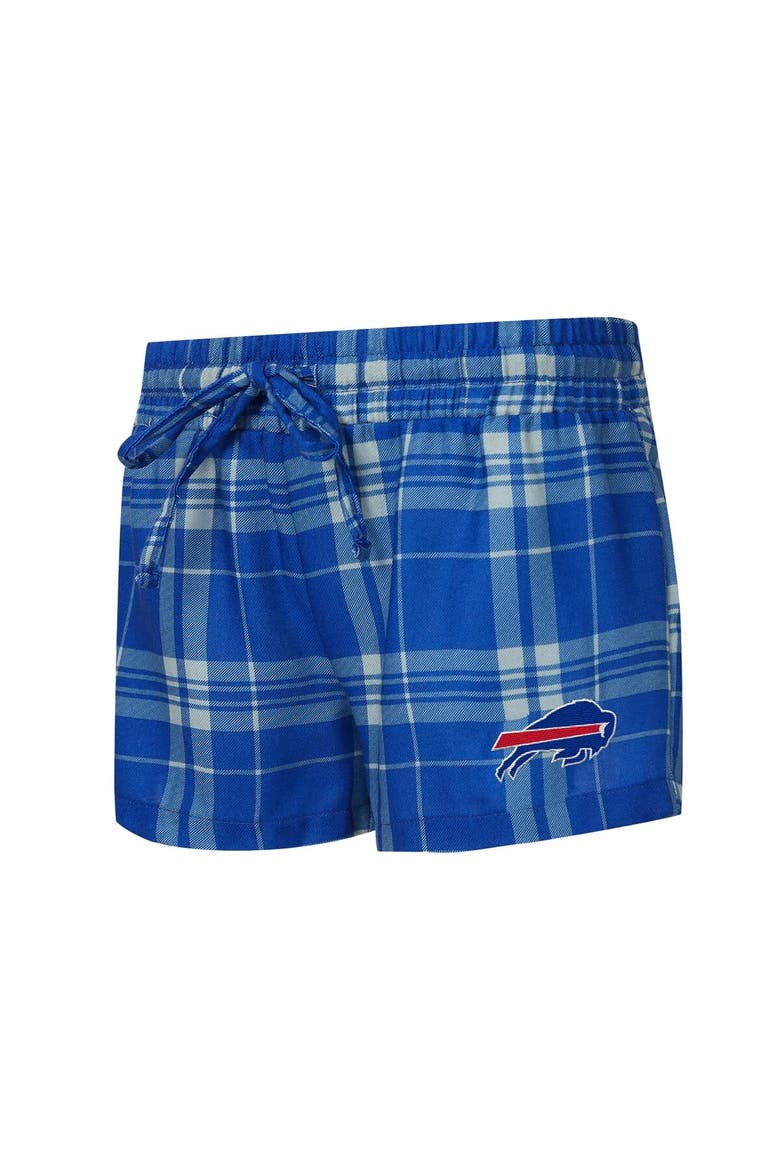 Women's Concepts Sport  Heather Gray/Royal Buffalo Bills Regulate Plaid Long-Sleeve T-Shirt & Shorts Sleep Set, Alternate, color, Heather Gray