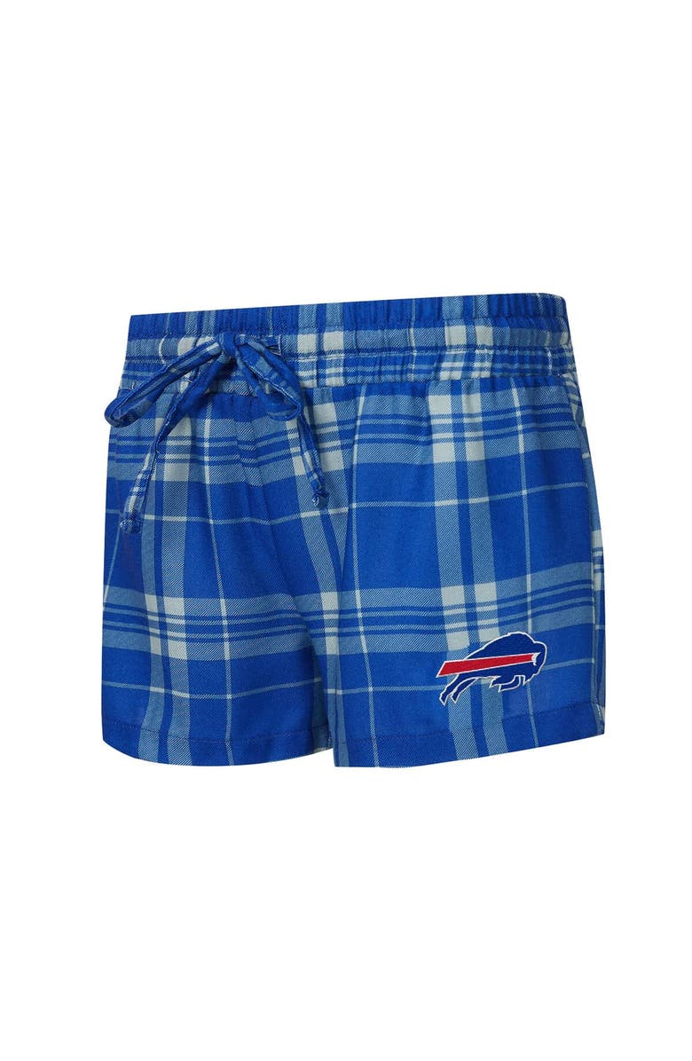 CONCEPTS SPORT Women's Concepts Sport  Heather Gray/Royal Buffalo Bills Regulate Plaid Long-Sleeve T-Shirt & Shorts Sleep Set, Alternate, color, Heather Gray
