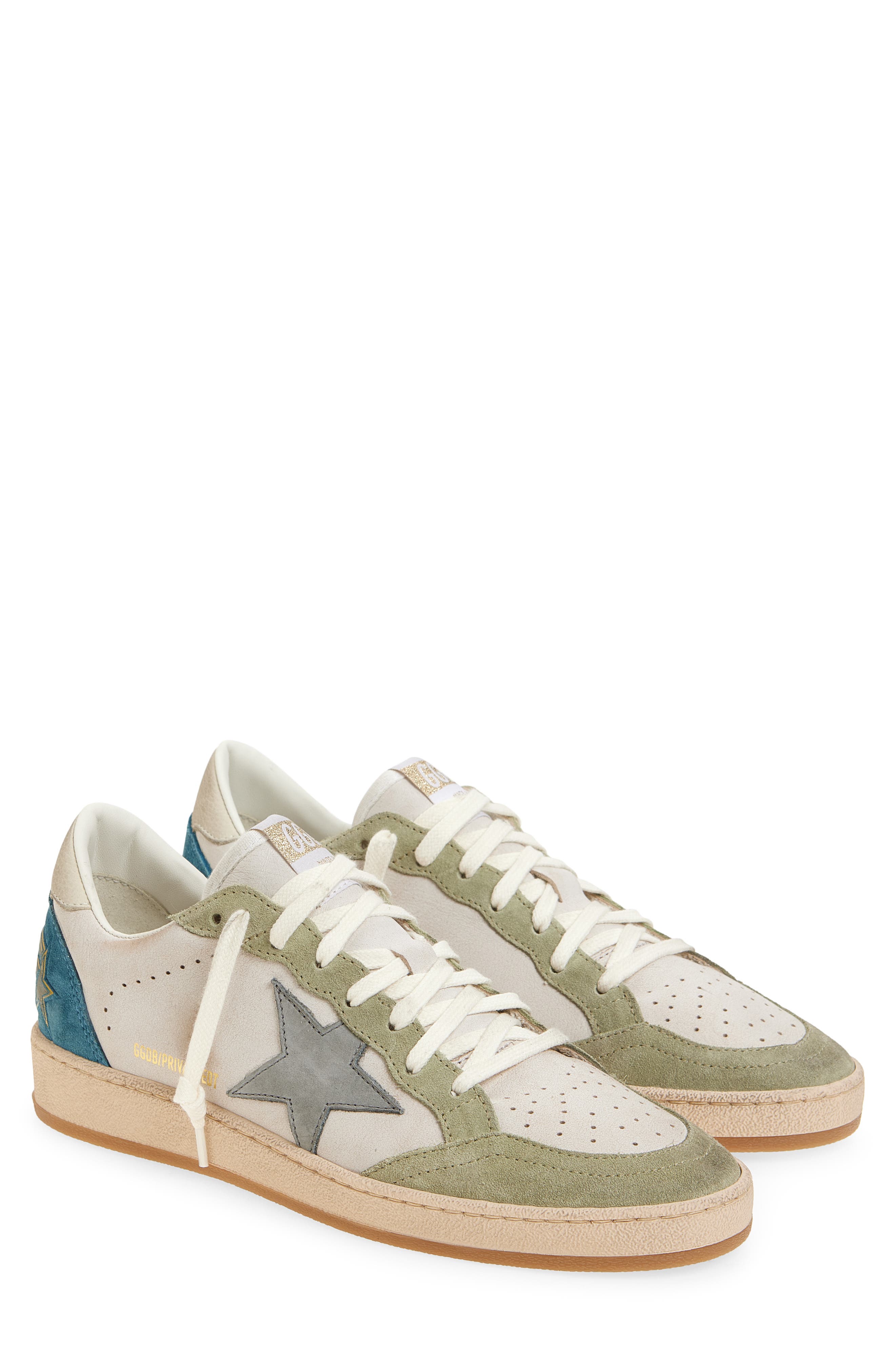 Golden Goose Ball Star Low Top Sneaker, Main, color, White/ Sage Green/ Blue