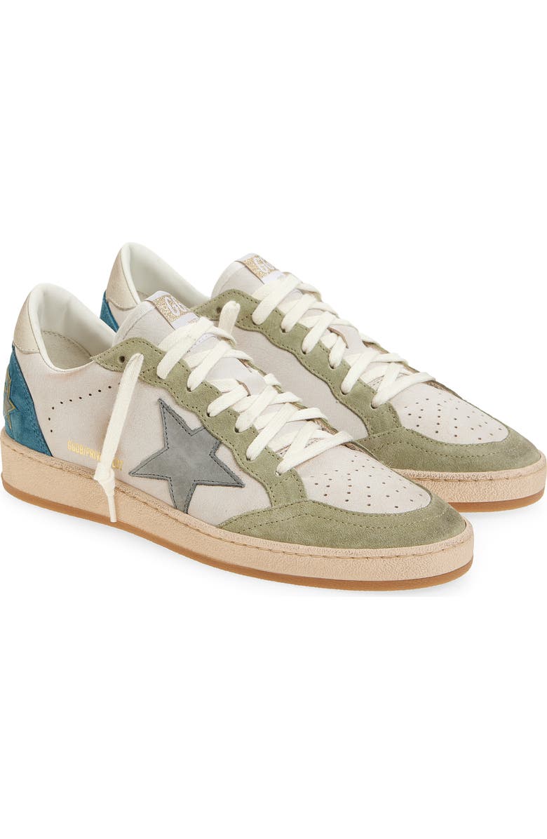 Golden Goose Ball Star Low Top Sneaker, Main, color, White/ Sage Green/ Blue