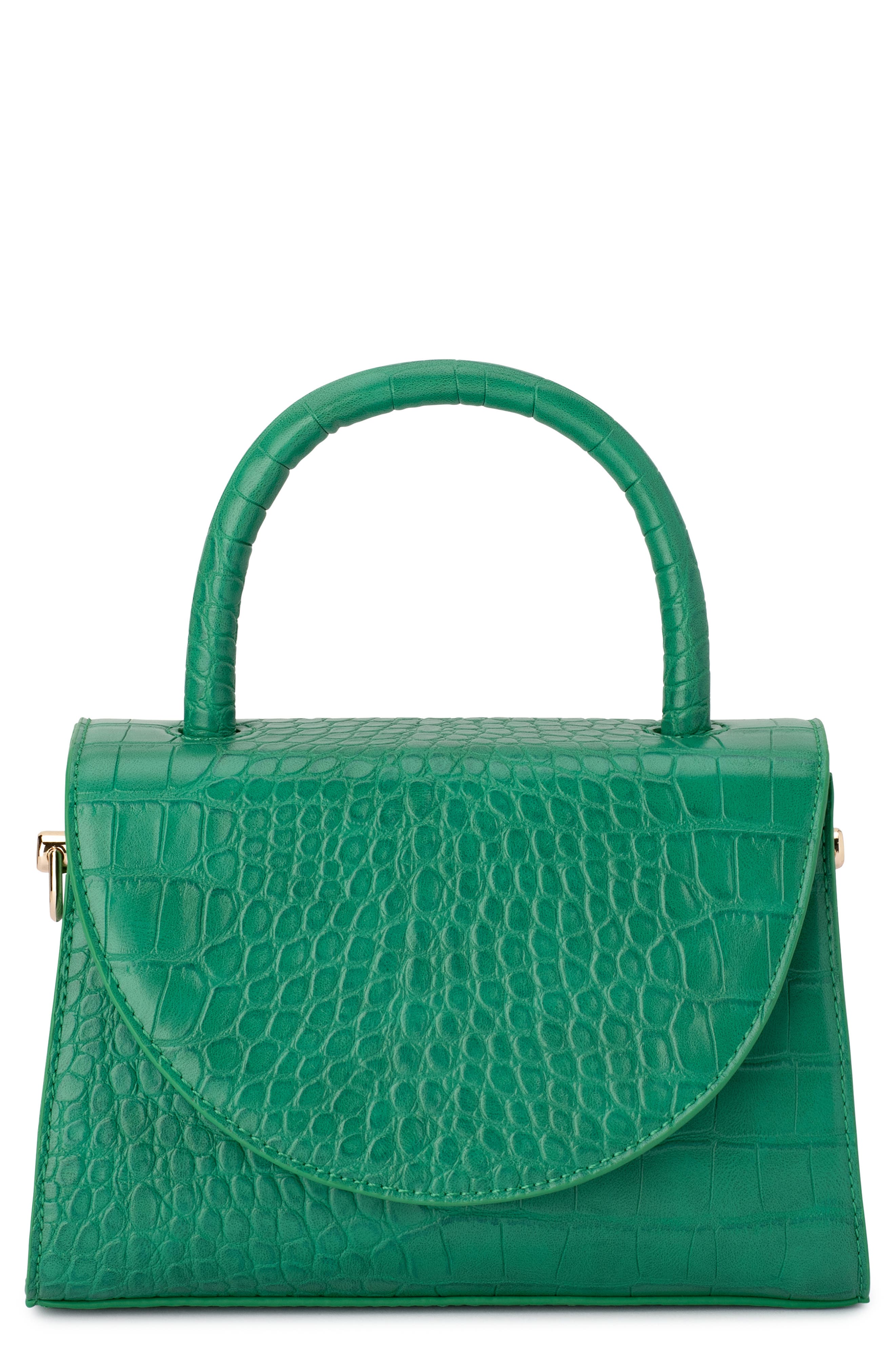 Nadia Faux Leather Top Handle Bag (Nordstrom Exclusive), Main, color, GREEN