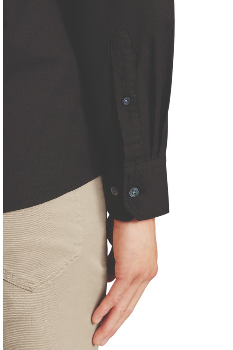 Collarless Stretch Washed Oxford, Alternate, color, Black