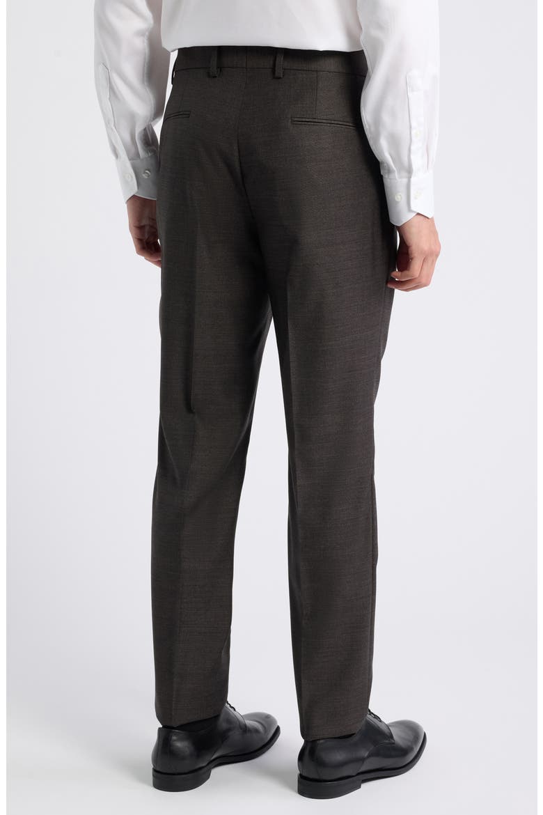 Genius Flat Front Wool Suit Trousers, Main, color, MEDIUM BROWN