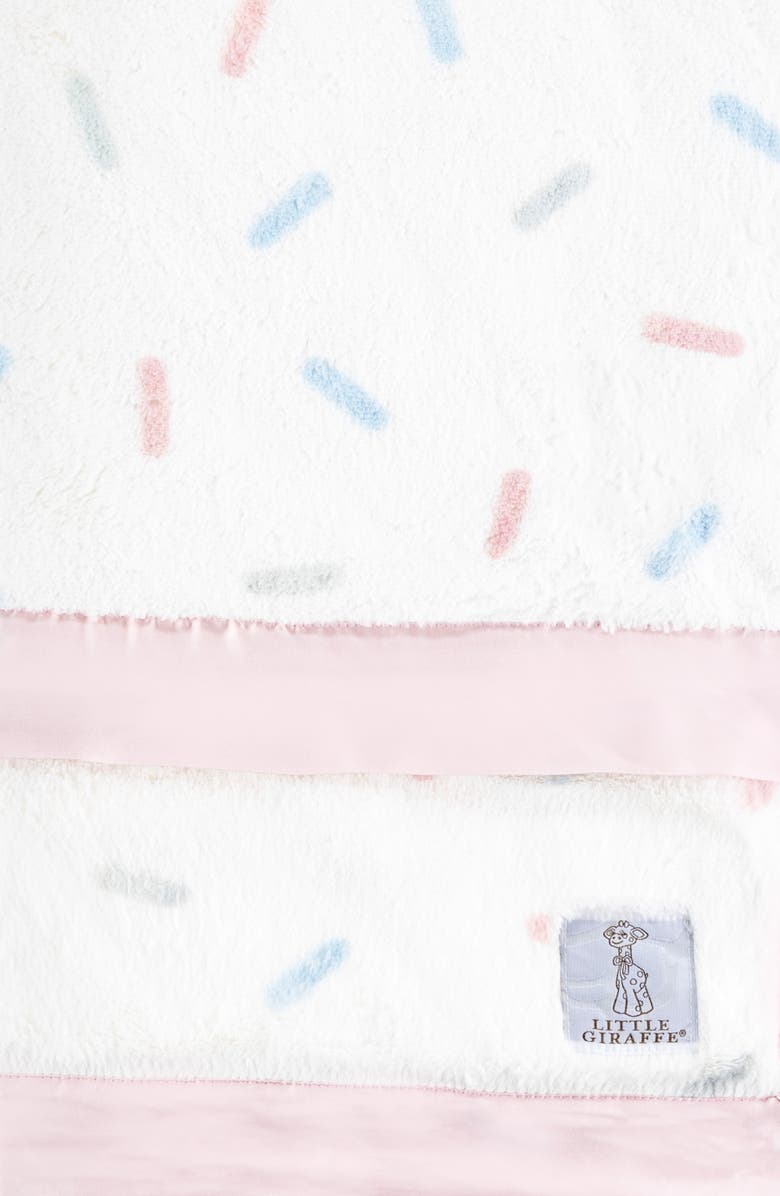 Little Giraffe Luxe Sprinkles Faux Fur Baby Blanket, Alternate, color, Pink