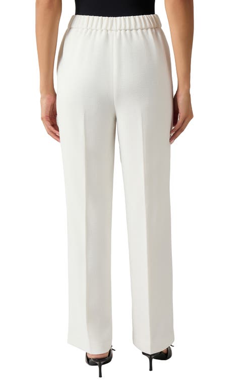 Kasper Pleat Front Straight Leg Pants In Vanilla Ice