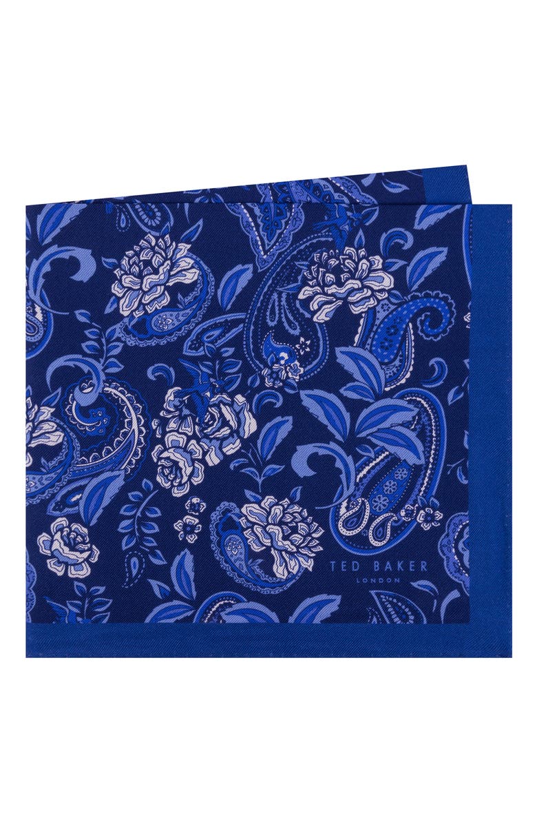 Ted Baker London Paisley Silk Pocket Square, Main, color,