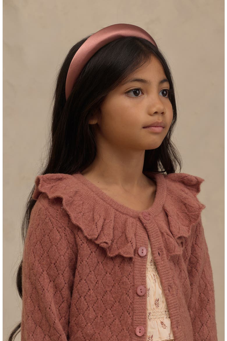 Kids' Ruffle Cardigan, Alternate, color, RASPBERRY