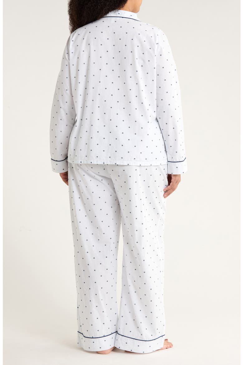 Classic Cotton Pajamas, Alternate, color, BLUE- NAVY SNOWFLAKE STRIPE