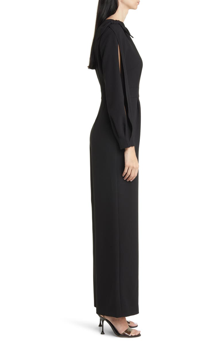 Eliza J Slit Sleeve Wide Leg Crepe Jumpsuit, Alternate, color,