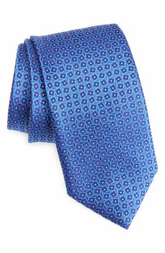 Eton Blue Geometric Jacquard Silk Tie