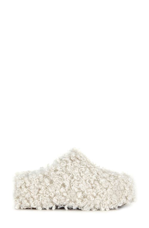 Azalea Wang Darwin Faux Shearling Clog In White