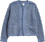 NIC+ZOE Diamond Fringe Knit Jacket