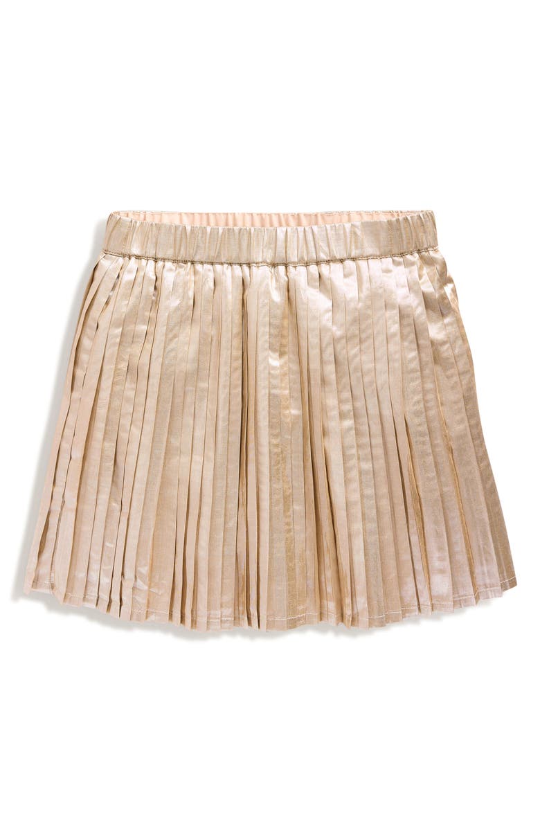 Mini Boden Kids' Metallic Pleated Miniskirt, Main, color,