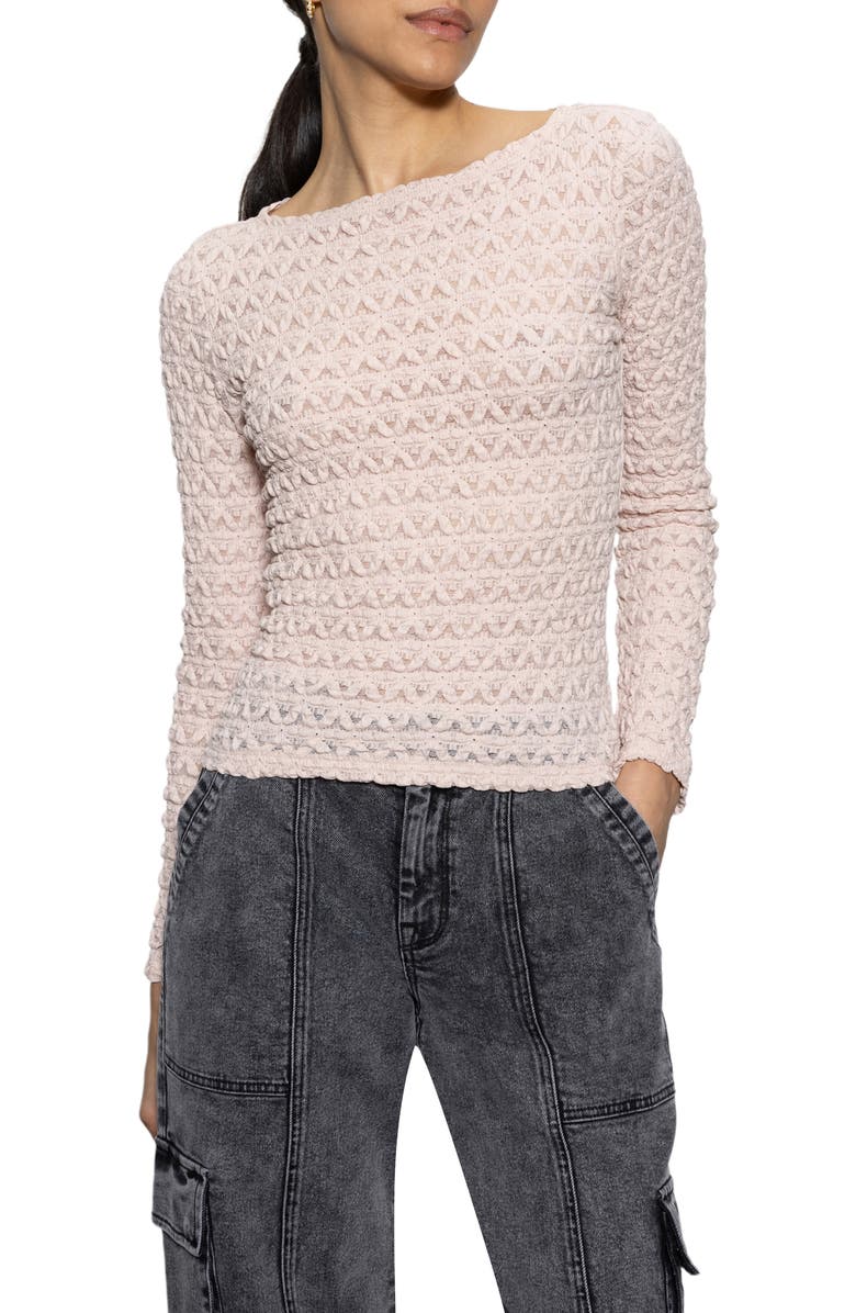 Sanctuary Texture Boat Neck Top, Main, color,