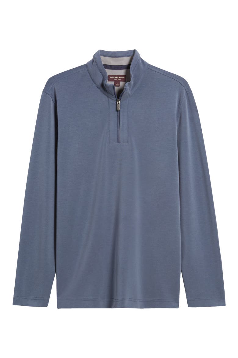 Vintage Wash Quarter Zip Top, Alternate, color, BLUE