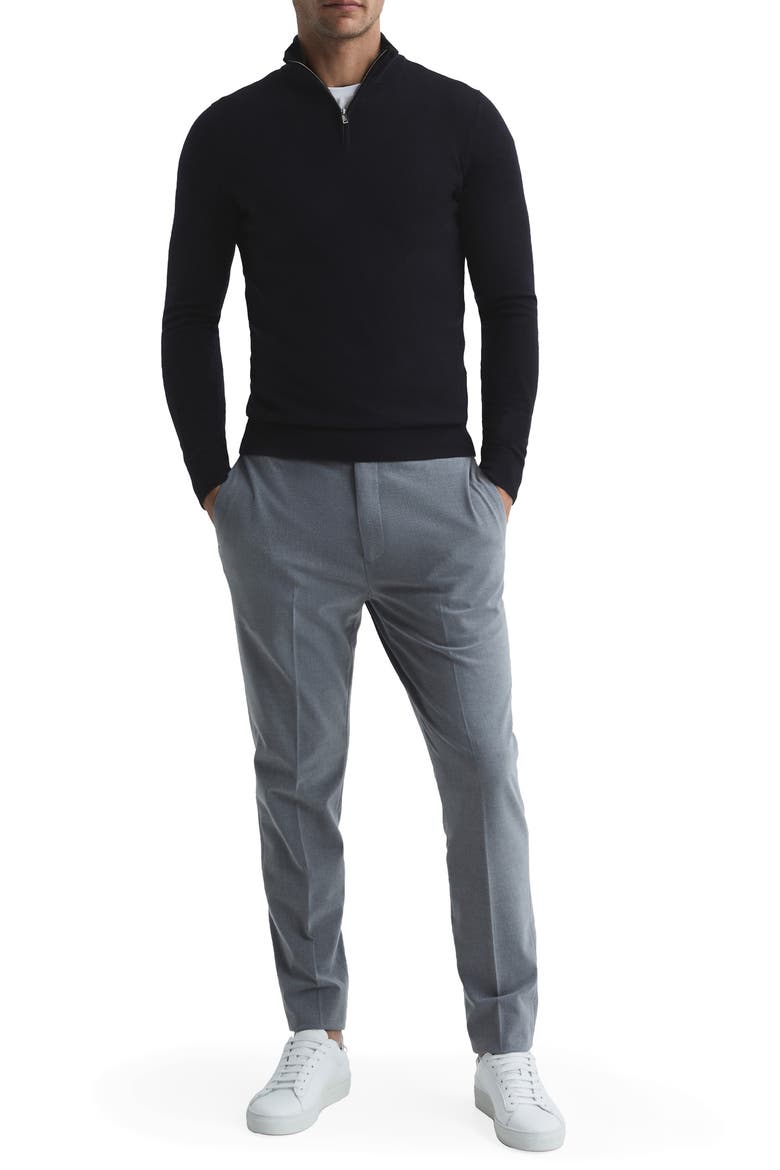 Blackhall Quarter Zip Wool Sweater, Alternate, color, NAVY